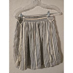 Old Navy Womens Tassel Skirt Black Cream Gold Flared Boho